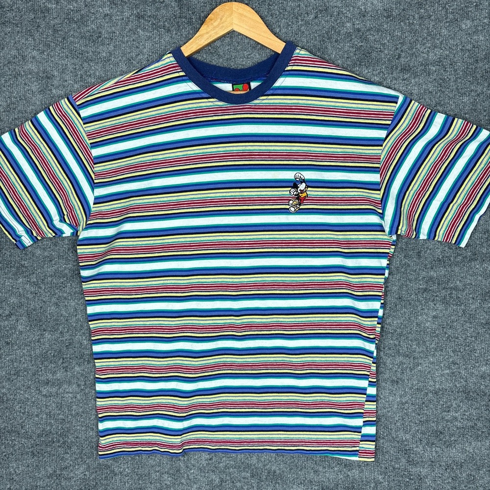 Vintage Mickey Unlimited Ringer XL T-Shirt Multicolor Stripes